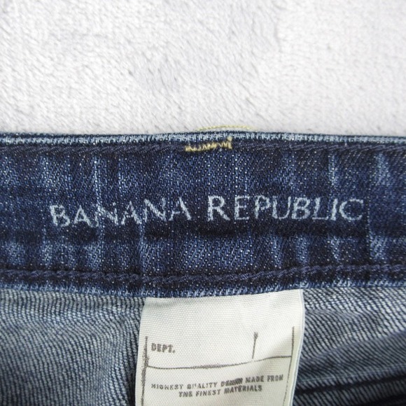 Banana Republic Urban Wide Leg Jeans Womens 08S Blue Dark Wash Low Rise Flare - Picture 2 of 14